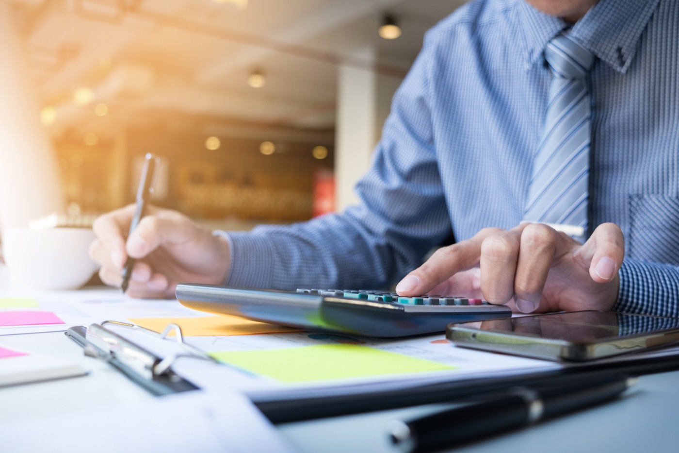 Tax advisers meeting with a client